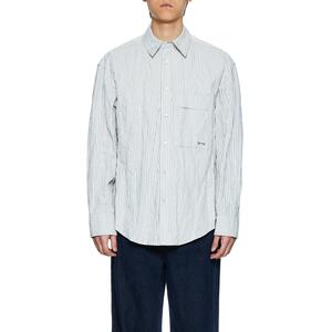 white striped pocket shirt