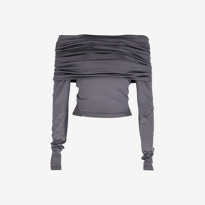 KYO Women Threeway Shirring Openshoulder T-Shirt Charcoal