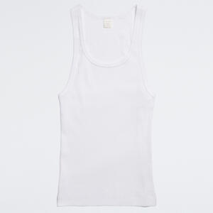 Jennie Rib Cotton Tank Top White