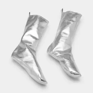 VEGAN LEATHER SOCKS Silver