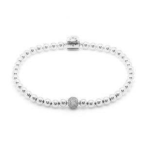 Pandora Bead & Pave Silver Bracelet 