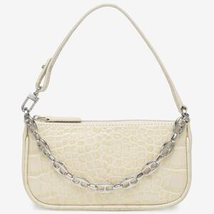 Women's Mini Rachel Crocker Embossed Leather Shoulder Bag - Cream 