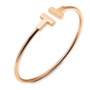 Tiffany T Wire S 18K Rose Gold Bracelet