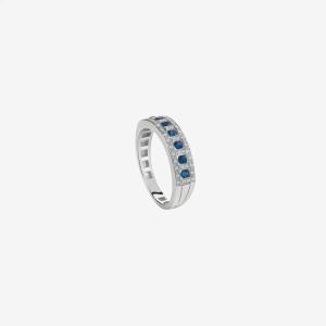 Damiani Belle Epoque Diamonds Sapphire Ring White Gold