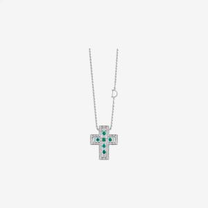Damiani Belle Epoque Diamonds Emeralds Necklace White Gold
