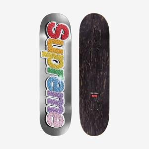 Supreme Bling Box Logo Skateboard Deck Platinum
