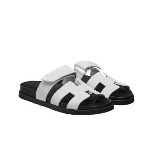 Hermes Chypre Sandal Calfskin & Blanc