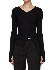 Twist placket long sleeve top