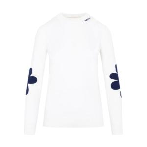 Round neck flower sweater