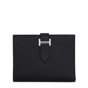 Black Silver Plated Bean Medium Wallet with B Engraving