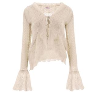 Open-work knit cardigan