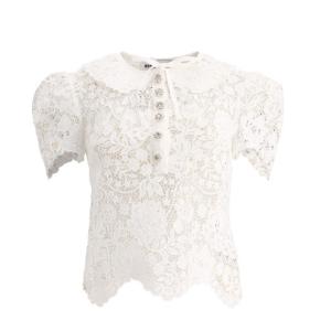 Cord lace collar blouse