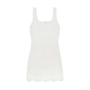 LACE TWEED MINI DRESS IVORY