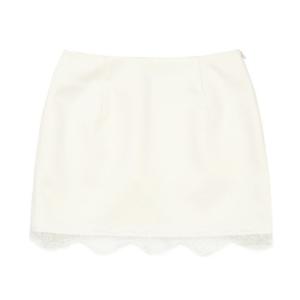 LACE SATIN MINI SKIRT IVORY