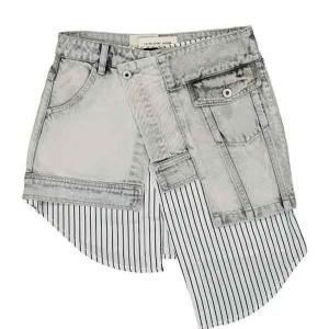 Shirt layered denim skirt