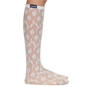 Jacquemus White Le Chouchou Les Bass Dentel Socks 100 White