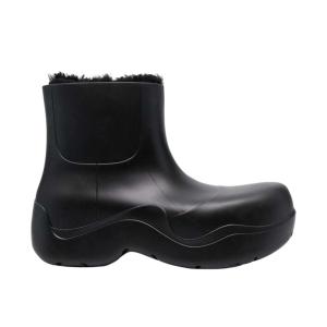 (W) Bottega Veneta Puddle Ankle Boot Shearling Black