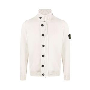 Wool high-neck cardigan