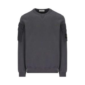 Garment Dyed Double Pocket Crewneck Sweatshirt