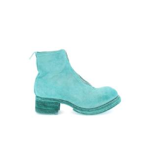 Front zip suede ankle boots