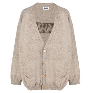 Intarsia back logo cardigan