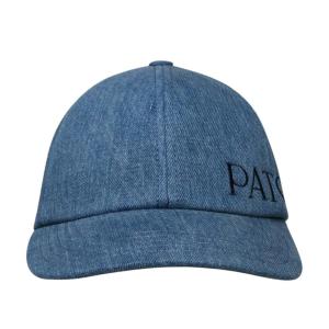 Denim logo embroidered ball cap