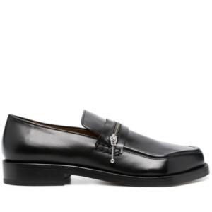 Asymmetric toe monster zipper loafers