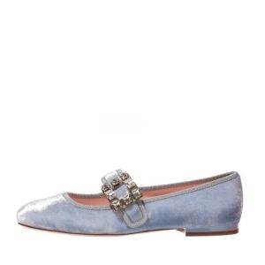 Tre Vivier Strass Buckle Baby Ballerina Flats
